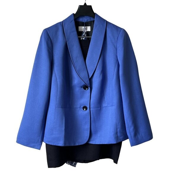 Le Suit 2-Button Skirt Skirt with Matching Scarf, 14W - Picture 1 of 15